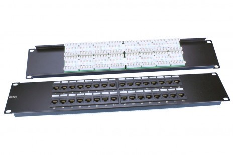 PP3-19-32-8P8C-C5E-110D Патч-панель 19", 2U, 32 порта RJ-45, Cat. 5e, Dual IDC, ROHS, цвет черный Hyperline PP3-19-32-8P8C-C5E-110D - фото 628906