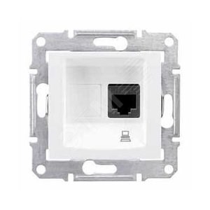 SDN4300121 Sedna Механизм компьютерной розетки RJ45 1 гнездо, белая (уп.10шт.) Schneider Electric SDN4300121 - фото 629003