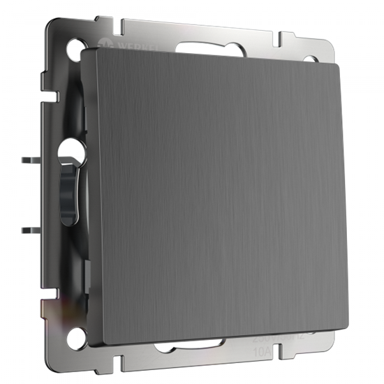 WL04-SW-1G Выключатель одноклавишный графит рифленый (уп.10шт.) Werkel™ a046612 - фото 629152