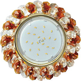 FA53RYECB Ecola GX53 H4 Glass Cветильник встраиваемый прозрачный/янтарь/золото (уп.5/30шт.) FA53RYECB - фото 629227