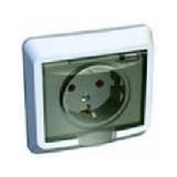 PC 16-044B ЭТЮД Розетка 1 гнездо с заземлением, шторками и крышкой IP44, белая (уп.14шт.) Systeme Electric (Россия) PC16-044B - фото 629236