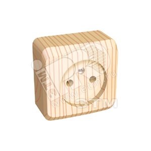 PA 16-001D ЭТЮД Розетка 1 гнездо без заземления сосна (уп.25шт.) Schneider Electric PA16-001D - фото 629299