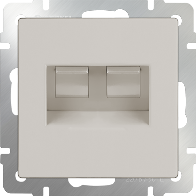 WL03-RJ45+RJ45-ivory Розетка двойная компьютерная RJ-45, слоновая кость (уп.10шт.) Werkel™ a033766-1 - фото 629322