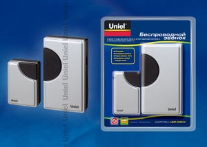 UDB-002W-R1T1-32S-100M-SL Звонок дверной беспроводной серебристый (уп.40шт.) UNIEL UDB-002W-R1T1-32S-100M-SL - фото 629505