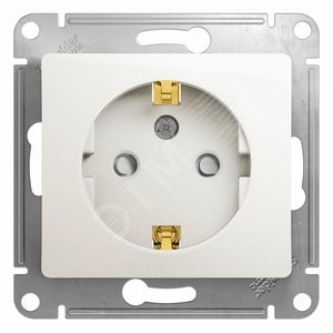 GSL000645 Glossa Механизм розетки 1 гнездо с заземлением и шторками, перламутр (уп.20шт.) Schneider Electric GSL000645 - фото 629635