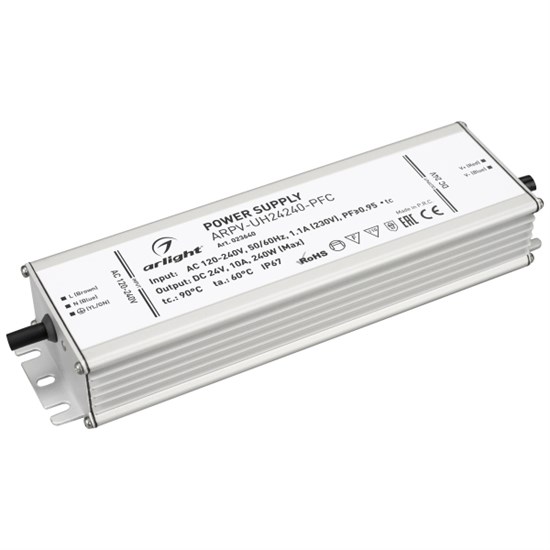 023640 ARPV-UH24240-PFC (24V, 10.0A, 240W) (ARL, IP67 Металл, 7 лет) Блок питания Arlight (Россия) 023640 - фото 629876