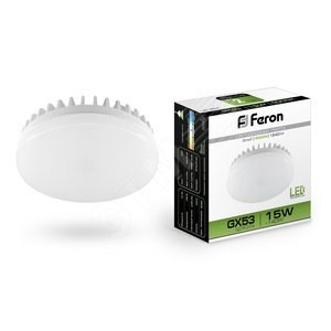 25836 LB-454 GX53 LED 15Вт GX53 4000К 1240Лм таблетка 220В (замена 125Вт) Лампа светодиодная (уп.10/100шт.) FERON (Китай) 25836 - фото 630171