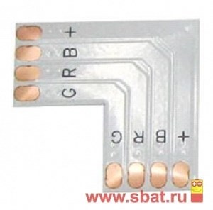 SC41FLESB Ecola LED strip connector гибкая соед. плата L для зажимного разъема 4-х конт. 10mm (уп.5/800шт.) SC41FLESB - фото 630243