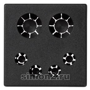 K20-14 Connect Плата для ввода кабелей (2х13мм и 4х6мм), 45х45мм, графит Simon Electric K20-14 - фото 630261