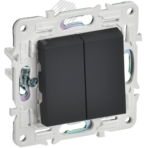 SK-V20-0-10-K53 Skandy Механизм выключателя двухклавишного (сх.5), графит (уп.10шт.) IEK® (Китай) SK-V20-0-10-K53 - фото 630314