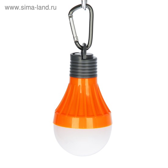 A60 Фонарь 1W SMD, 2 режима, карабин д/подвешивания, на 1xAA КРАСНАЯ ЦЕНА A60 - фото 630345