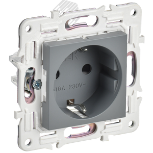 SK-R14-16-1-K03 Skandy Механизм розетки с заземлением и шторками, серый (уп.10шт.) IEK® (Китай) SK-R14-16-1-K03 - фото 630381