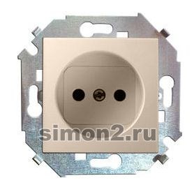 1591431-031 S15 Механизм розетки 1 гнездо без заземления, слоновая кость (уп.20шт.) Simon Electric (Россия) 1591431-031 - фото 630385
