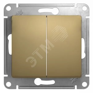 GSL000451 Glossa Двухклавишный выключатель (сх.5), титан, механизм (уп.20шт.) Schneider Electric GSL000451 - фото 630544