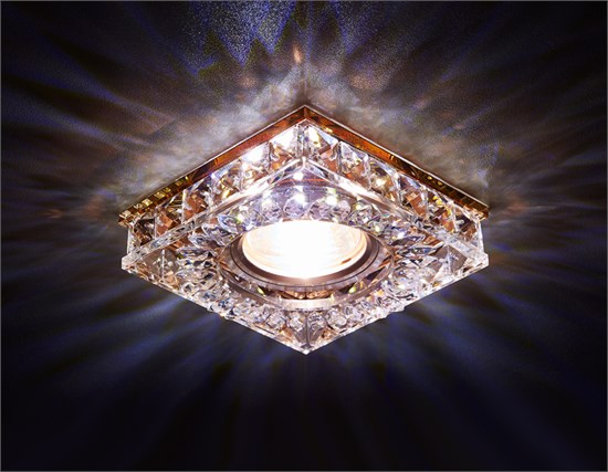 S251 BR хром/коричневый хрусталь/MR16+3W(LED WHITE) Светильник встраиваемый (уп.50шт.) Ambrella S251 BR хром/коричневый х - фото 630603