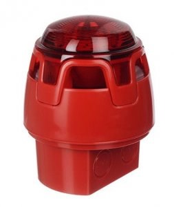 CWSS-RB-W8 EnScape Оповещатель комбинированный (свет+звук), 12/24В, 32 тона, корпус и вспышка красные, высокая база IP65 «First Fix» System Sensor CWSS-RB-W8 - фото 630613