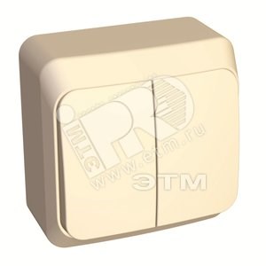 BA 10-002K ЭТЮД Двухклавишный выключатель (сх.5) бежевый (уп.25шт.) Schneider Electric BA10-002K - фото 630675