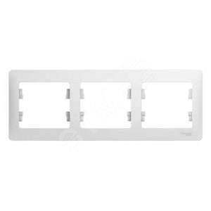 GSL000103 Glossa Рамка горизонтальная, 3 поста, белая (уп.15шт) Systeme Electric (Россия) GSL000103 - фото 630753