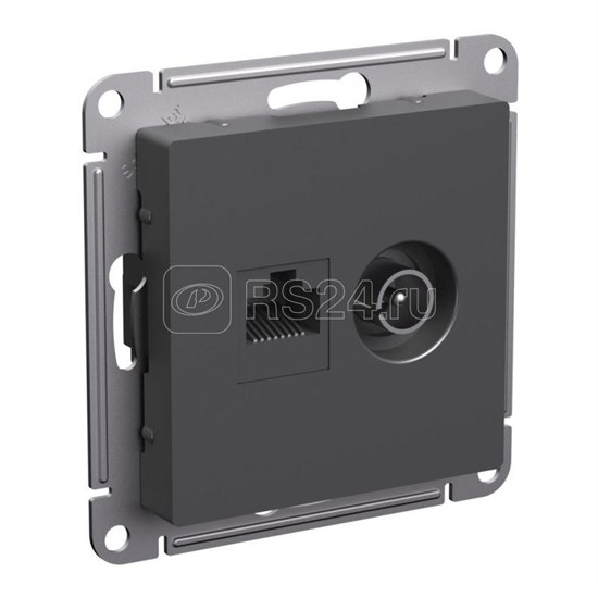 ATN001489 AtlasDesign Механизм розетки TV + компьютерная RJ45, Cat.5e, базальт (уп.5шт.) Systeme Electric (Россия) ATN001489 - фото 630928