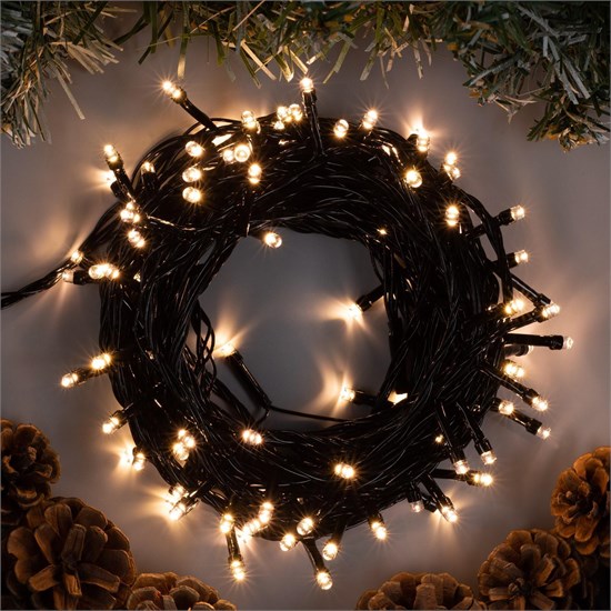 3556789 Гирлянда «Нить» 10 м, IP20, тёмная нить, 100 LED, свечение тёплое белое, 8 режимов, 220 В Luazon Lighting 3556789 - фото 630972