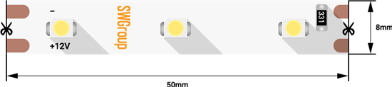 009252 SWG360-12-4.8-WW-M Лента светодиодная со скотчем 3М стандарт 3528, 60LED/м, 4,8Вт/м, 12В , IP20, ВЫВЕДЕНА ИЗ АССОРТИМЕНТА 009252 - фото 630978