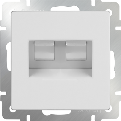 W1181101/WL01-RJ45+RJ45 Механизм розетки двойной компьютерной RJ45+RJ45, Cat.5e, белый (уп.10шт.) Werkel™ a033759 - фото 631101