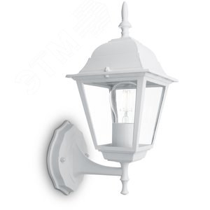 11013 4101/PL4101 (на стену вверх) 60W 230V E27 белый Светильник садово-парковый (уп.10/20шт.) FERON (Китай) 11013 - фото 631398