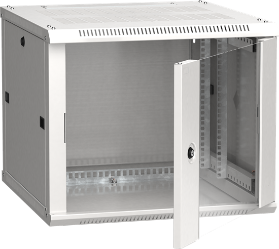 STHD-9U-2 Шкаф настенный 19", 9U, 520x635х600мм (ВхШхГ), стеклянная дверь STHD-9U-2 - фото 631442