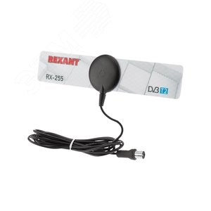 FD 34-0255 ТB антенна комнатная для цифрового телевидения DVB-T2 на присоске, RX-255 REXANT (Китай) FD 34-0255 - фото 631484