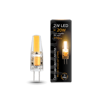 107707102 Gauss LED G4 AC220-240V 2W 2700K Лампа светодиодная (уп.20/200шт.) 107707102 - фото 631499