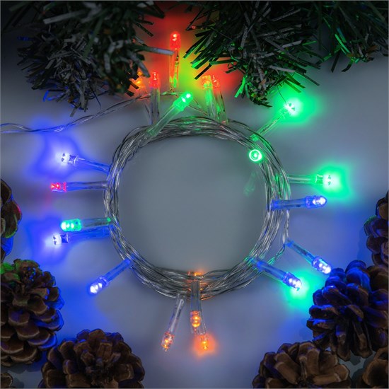 2361592 Гирлянда «Нить» 2.5 м, IP20, прозрачная нить, 25 LED, свечение мульти, фиксинг, 220 В Luazon Lighting 2361592 - фото 631735