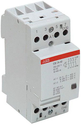 GHE3291102R0001 ESB-24-40 (24А AC1) Модульный контактор катушка 24В АС/DC 4НО контакта (уп.5шт.) GHE3291102R0001 - фото 631760