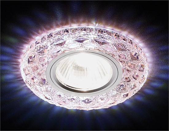 S288 PU хром/аметист/MR16+3W (LED WHITE) Светильник встраиваемый (уп.50шт.) Ambrella Light 4627094357795 - фото 631919