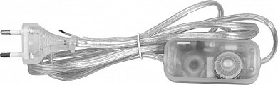 23058 DM103-200W 230V 1,5+0,5м Шнур сетевой с диммером, прозрачный (уп.10/100шт.) FERON (Китай) 23058 - фото 631934