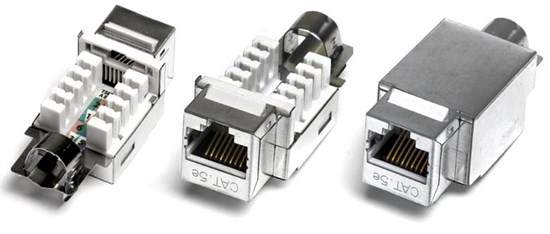 KJ2-8P8C-C5e-90-SH-F-WH Вставка Keystone Jack RJ-45(8P8C), Cat. 5e, экран, Dual IDC, белая Hyperline KJ2-8P8C-C5e-90-SH-F-WH - фото 631959