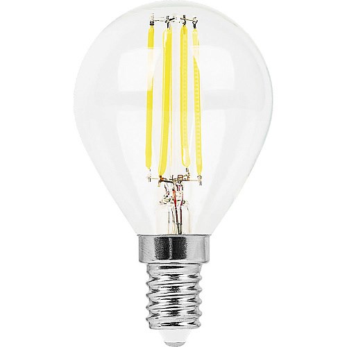 25875 Filament LB-52 P LED 7Вт E14 4000К 760Лм шарик 220В (замена 60Вт) Лампа светодиодная (уп.10/100шт.) FERON (Китай) 25875 - фото 632295