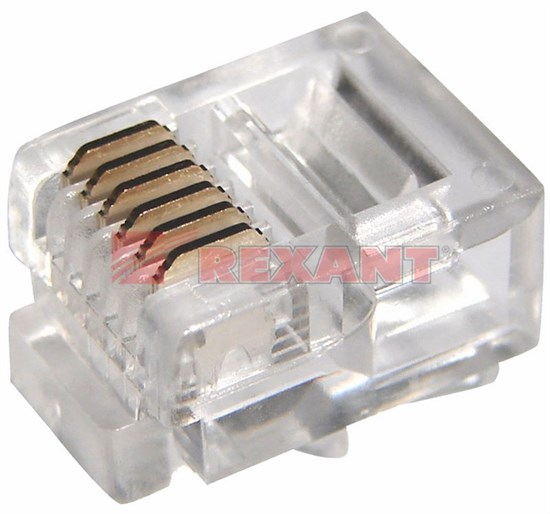 FD 05-1013 Джек-штекер телефонный RJ-12 6р-6с (уп.100шт.) REXANT FD 05-1013 - фото 632348