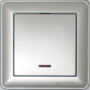 VS116-153-5-86 Wessen 59 Одноклавишный выключатель с подсветкой (СХ.1А), механизм, матовый хром (уп.10шт.) 715550 - фото 632532