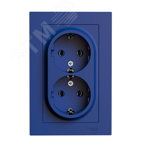 ATN001124 AtlasDesign Розетка двойная с заземлением, аквамарин, в сборе (уп.6шт.) Systeme Electric (Россия) ATN001124 - фото 632586