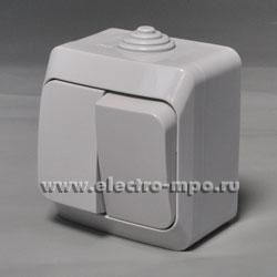 BA 10-042C ЭТЮД Двухклавишный выключатель (сх.5) IP44 серый (уп.14шт.) Schneider Electric BA 10-042C - фото 632590