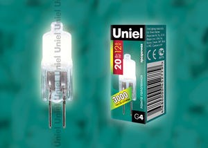 JC-CL-X12/20/G4 XENON Лампа галогенная (уп.100/1000шт.) UNIEL JC-CL-X12/20/G4 - фото 632689
