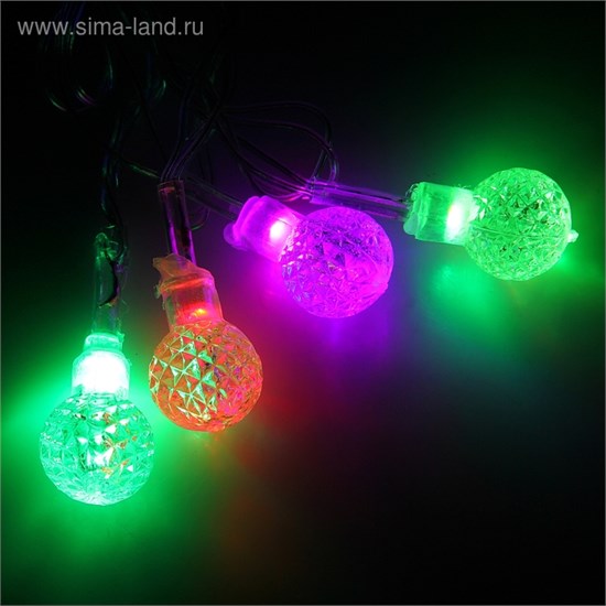 1080404 Гирлянда "Метраж" 5м с насад. “Мини фонарик”, Н.С. LED-20-220V, моргает, мульти 1080404 - фото 632701