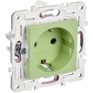 SK-R14-16-1-K06 Skandy Механизм розетки с заземлением и шторками, мятный (уп.10шт.) IEK® (Китай) SK-R14-16-1-K06 - фото 632722