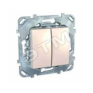 MGU5.213.25ZD Unica Двухклавишный переключатель (СХ.6+6) бежевый (уп.10шт.) Schneider Electric MGU5.213.25ZD - фото 632741