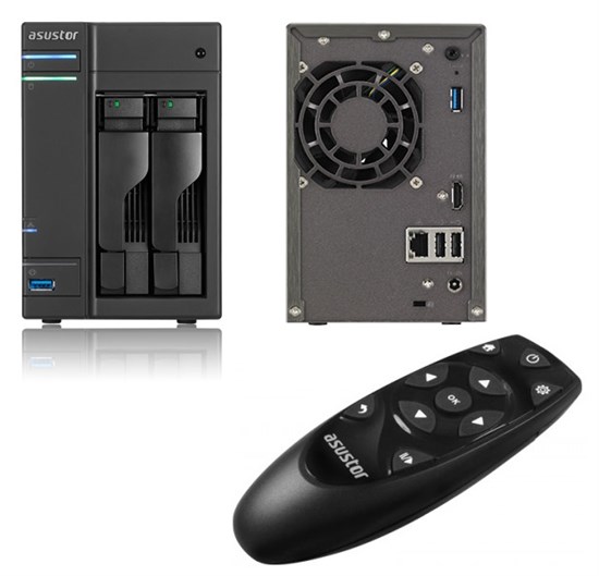 Система хранения данных ASUSTOR 2-Bay NAS/Media player XBMC/1xAtom CE5310(2Core)/1GBDDR3/noHDD,SFFor AS-202TE+Remote Contro - фото 632843