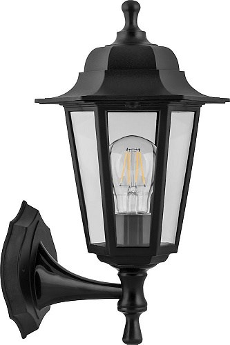 32227 НБУ 06-60-001, 32227 (на стену вверх) 60W 230V E27 черный, пластик Светильник садово-парковый (уп.8шт.) FERON (Китай) 32227 - фото 632889