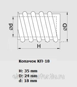 00000004 Колпачок КП-18 (К-5) для ТФ-20 бел. Электрофарфор 00000004 - фото 632909