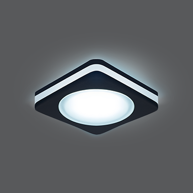 BL109 Gauss Backlight Квадрат черный, 5W, LED 4000K Светильник встраиваемый (уп.60шт.) BL109 - фото 632983