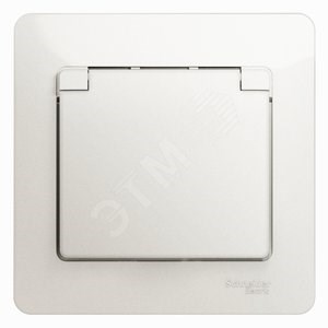 GSL000646 Glossa Механизм розетки 1 гнездо с заземлением со шторками и крышкой, перламутр (уп.5шт.) Schneider Electric GSL000646 - фото 633096