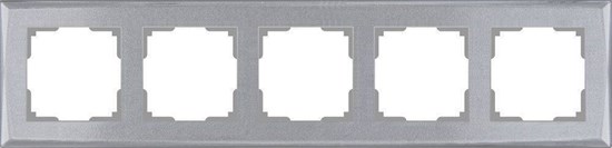 WL10-Frame-05 Shine Рамка на 5 постов, серебряная WERKEL ВЫВЕДЕНА ИЗ АССОРТИМЕНТА WL10-Frame-05 - фото 633099